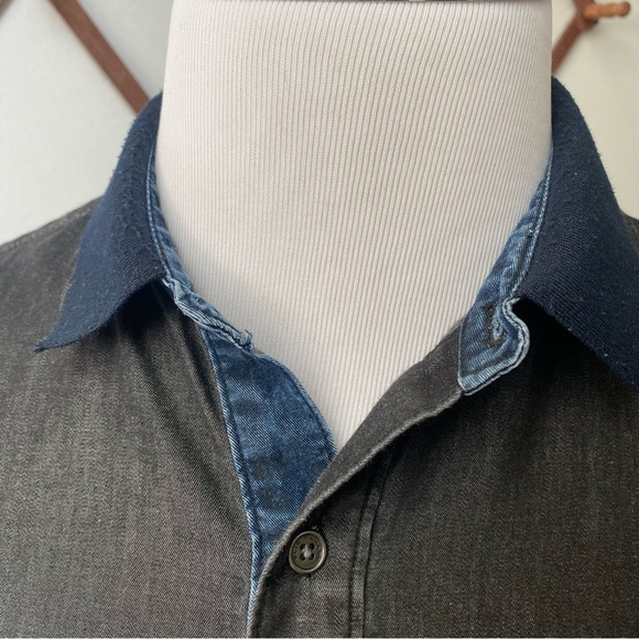 Elie Tahari Two Tone Contrast Button Up Shirt - Picture 6 of 13